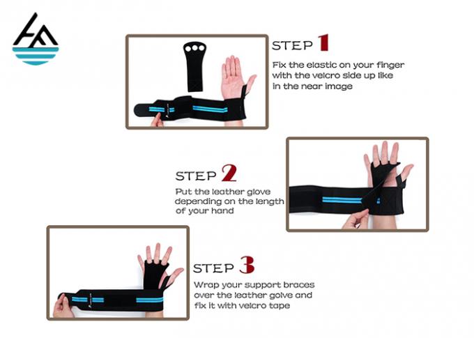 Envoltório feito sob encomenda do pulso do halterofilismo do Gym com o aperto da mão de Removeable da proteção da palma
