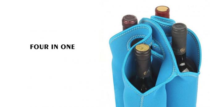Suporte de garrafa Eco do vinho do neopreno do saco do refrigerador da garrafa de 4 garrafas - material amigável